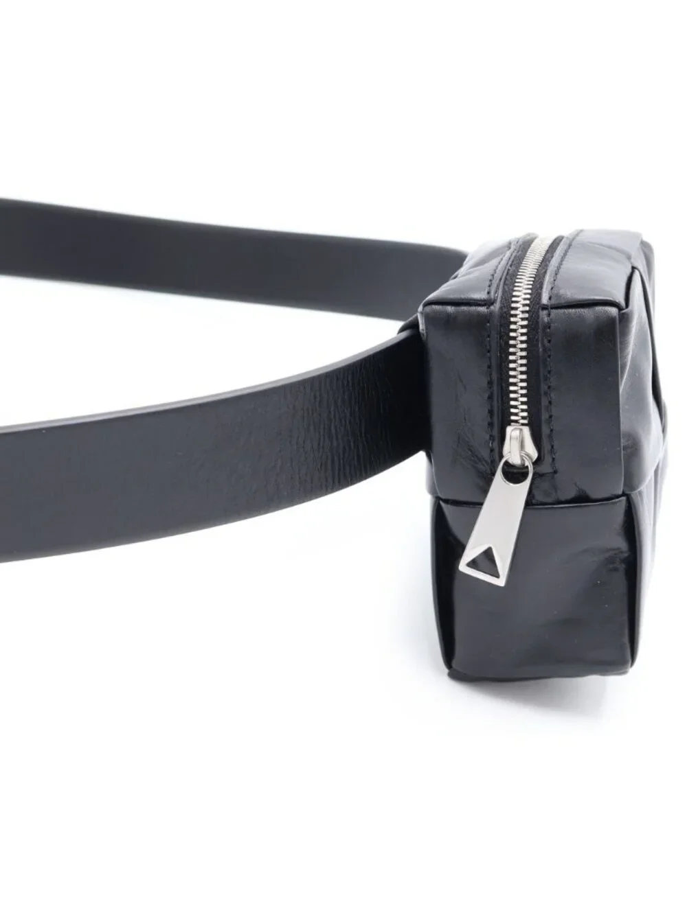 Bottega Veneta Cassette Maxi Intrecciato Belt Waist Back Black Leather